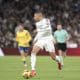 Kylian Mbappé en action lors de Real Madrid-Las Palmas.