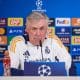 L'entraîneur du Real Madrid, Carlo Ancelotti, en conférence de presse.