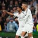 La joie de Rodrygo et Mbappé lors du match entre le Real Madrid et le Red Bull Salzbourg.