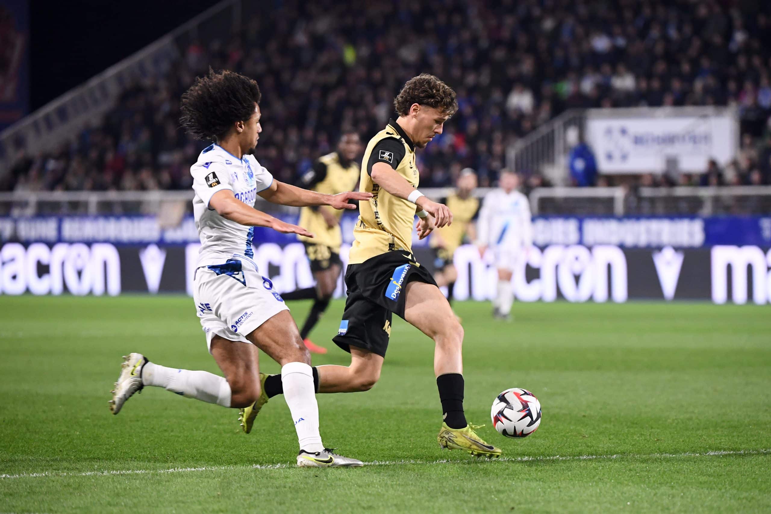 Lucas Stassin, joueur de l'ASSE, face à Auxerre.