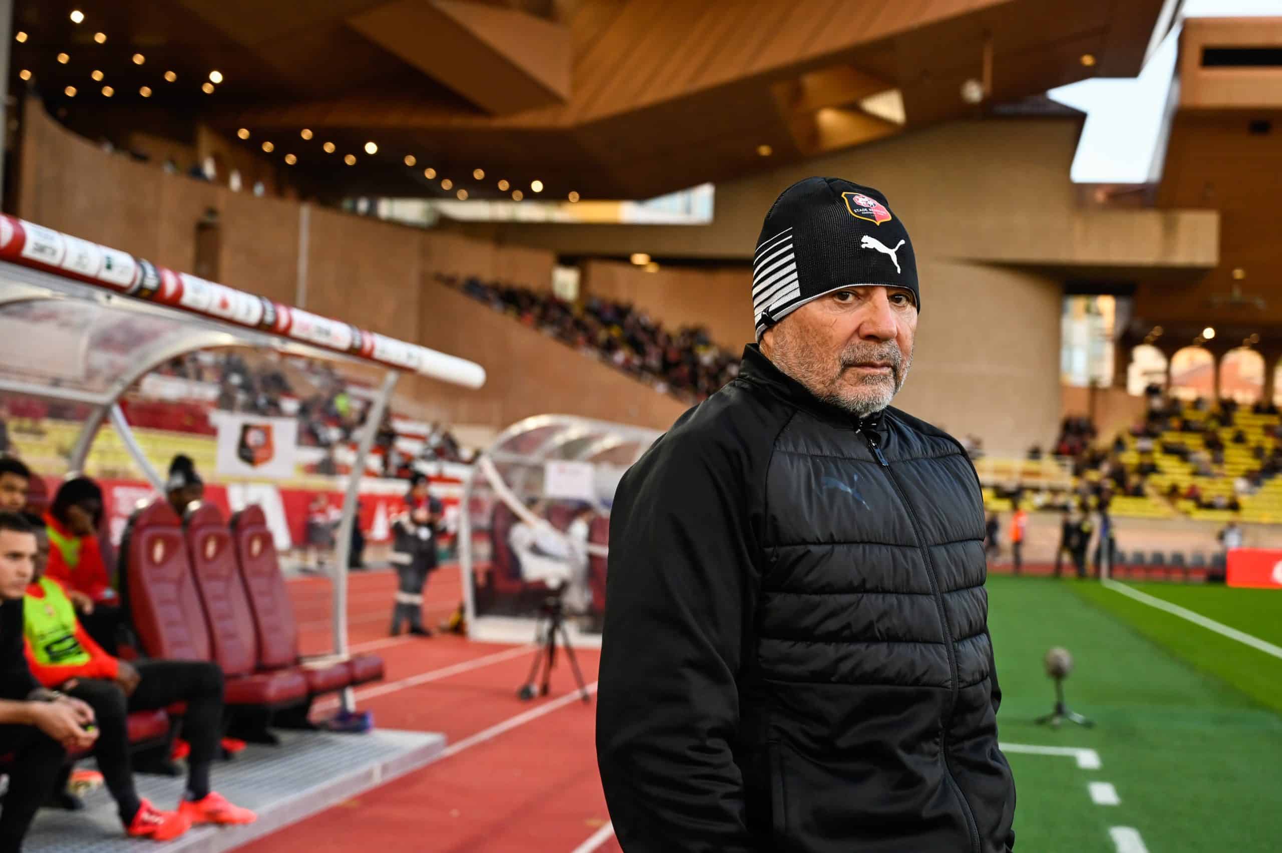 L'entraîneur du Stade Rennais, Jorge Sampaoli, lors du match à Monaco.