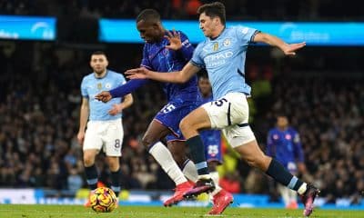 Abdukodir Khusanov lors de ses débuts avec Manchester City, contre Chelsea.