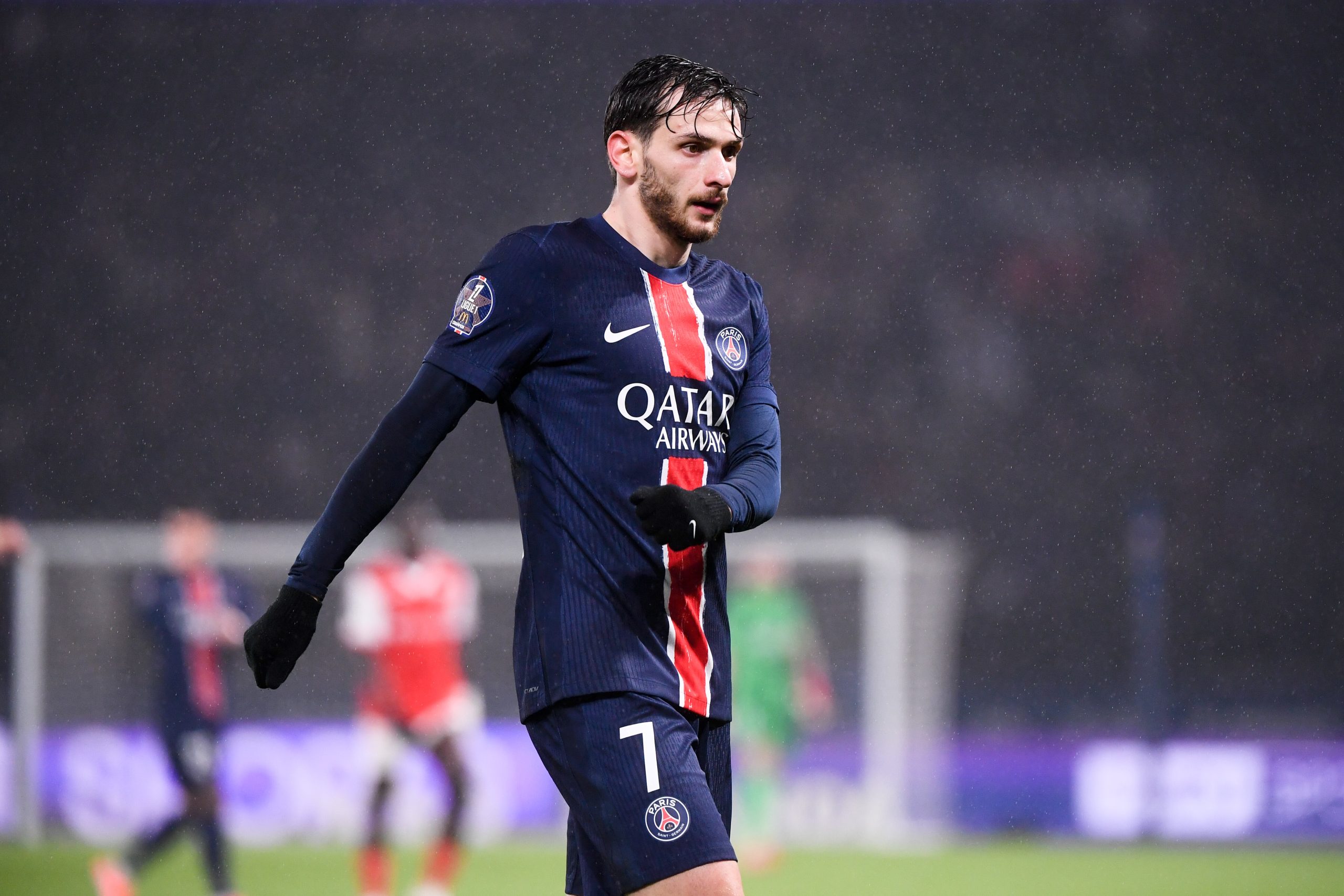 Khvicha Kvaratskhelia lors de son premier match au PSG, contre le Stade de Reims.