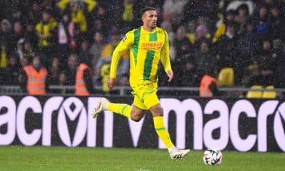 Le milieu du FC Nantes Jean-Philippe Gbamin en action.