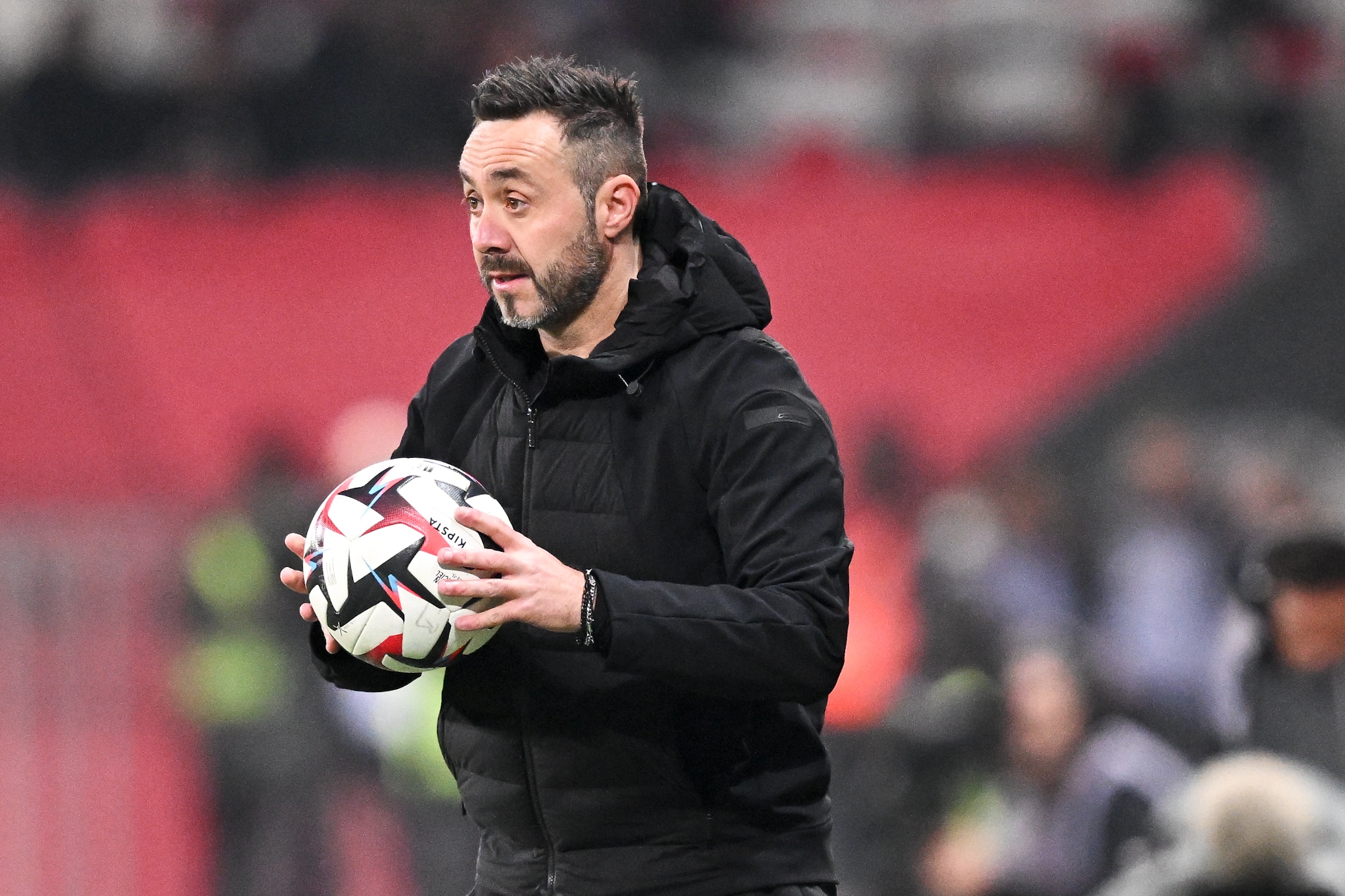 L'entraîneur de l'OM, Roberto De Zerbi, lors du match à Nice.