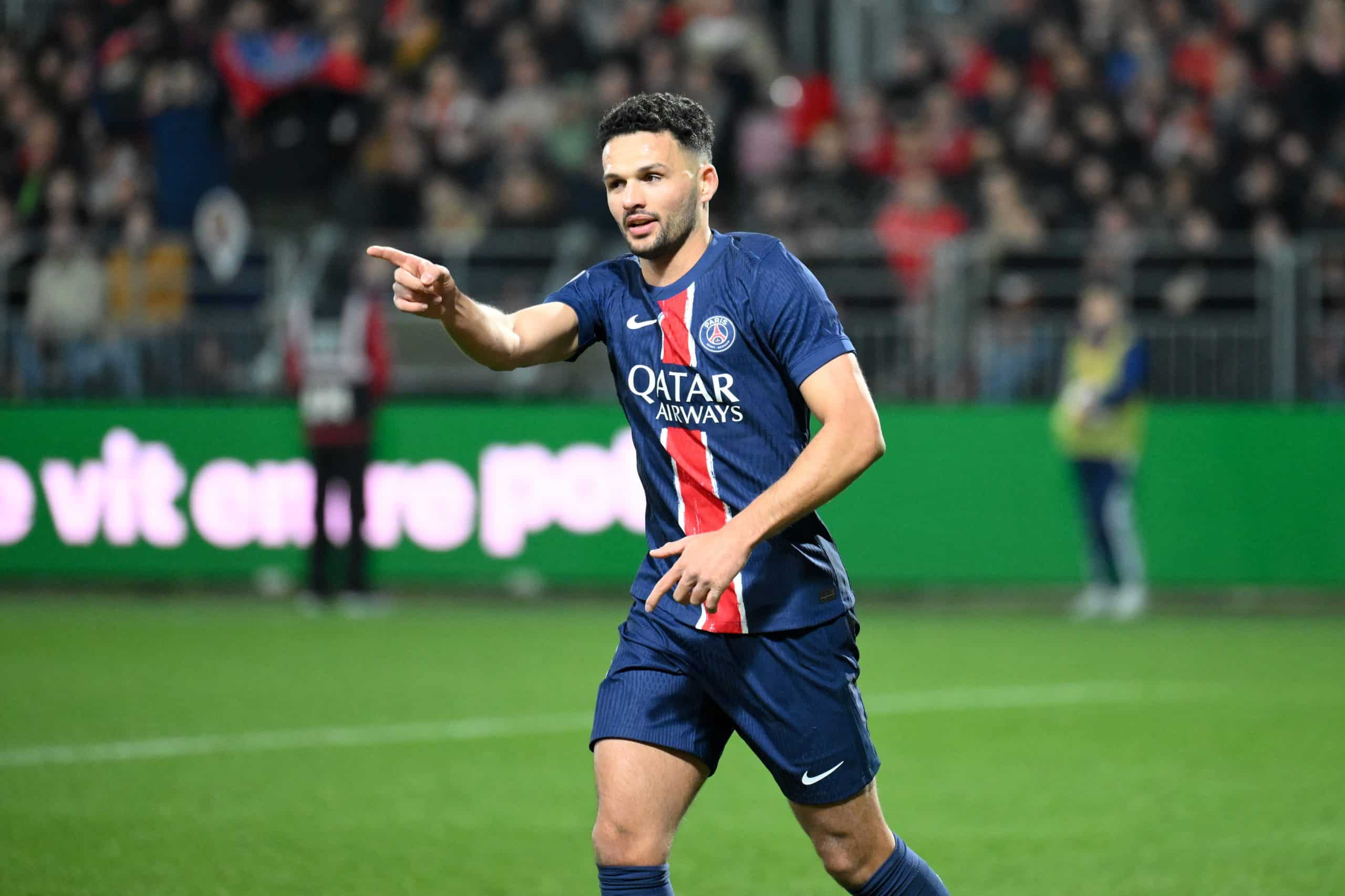 La joie de Gonçalo Ramos après avoir marqué lors de Brest - PSG