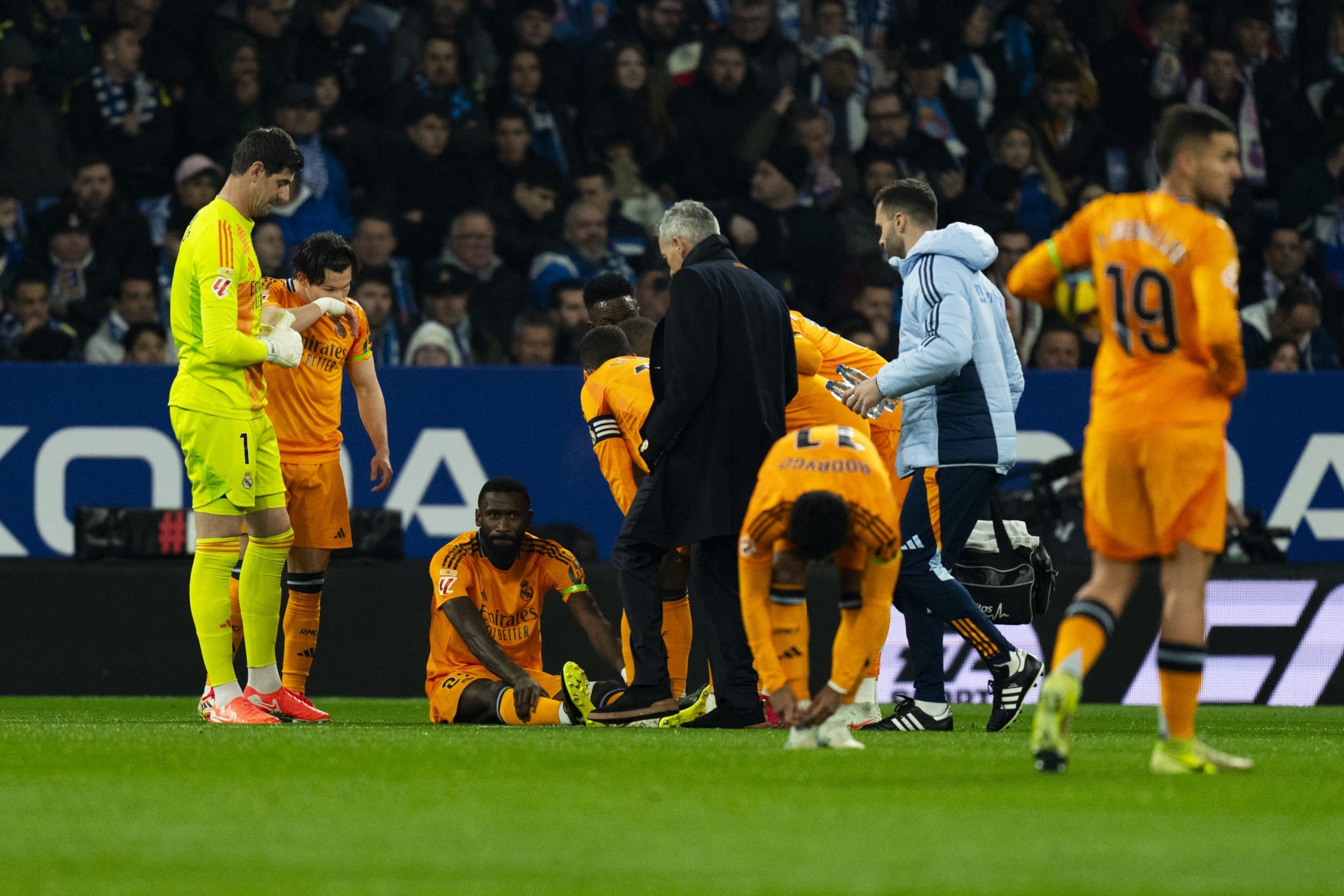 La blessure d'Antonio Rüdiger lors du match entre l'Espanyol et le Real.