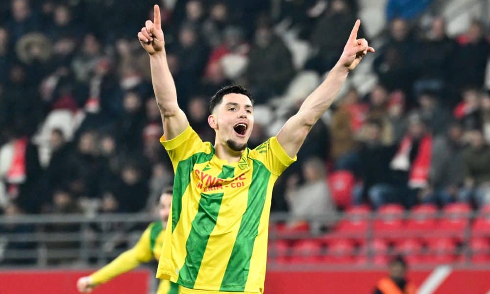 Matthis Abline, l'attaquant du FC Nantes.