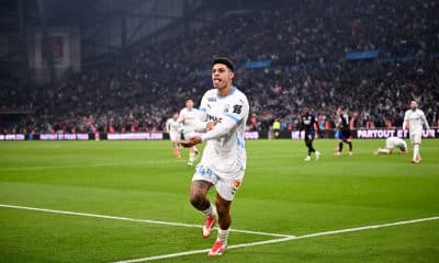 L'ailier de l'OM Luis Henrique, célébrant son but face à l'OL le 2 février.