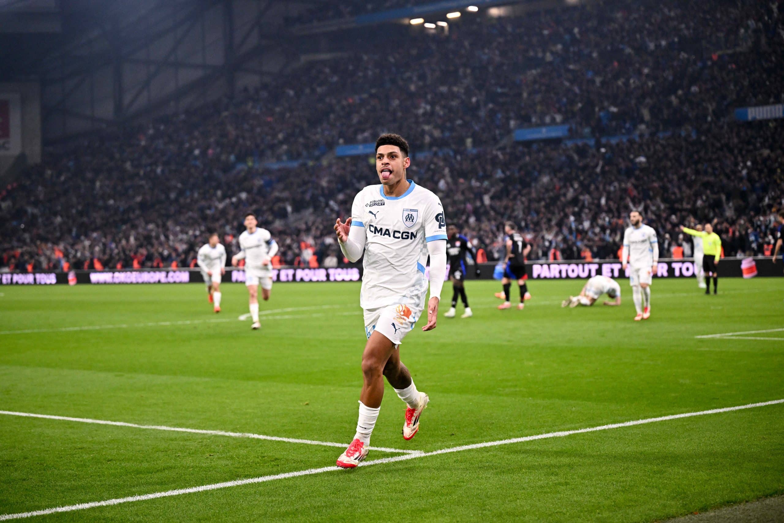 La joie de Luis Henrique après son but victorieux lors d'OM-OL.