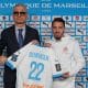 Fabrizio Ravanelli et Ismaël Bennacer lors de la présentation du milieu algérien à l'OM.