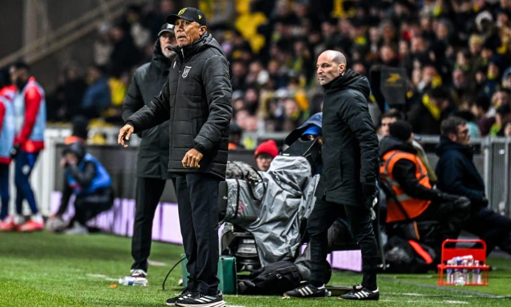 L'entraîneur du FC Nantes, Antoine Kombouaré, lors du match contre Brest.