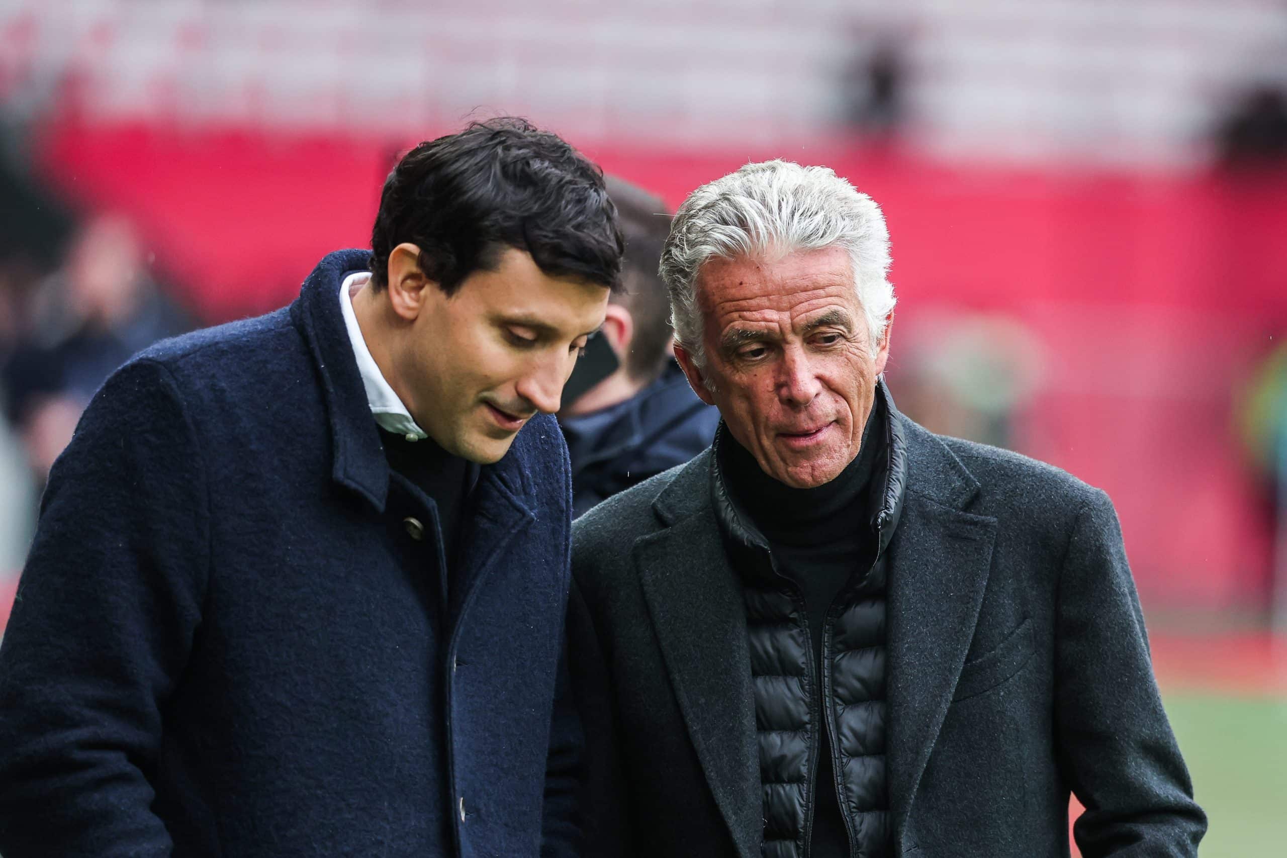 Fabrice Bocquet, le directeur général de Nice, ici avec son président Jean-Pierre Rivère.