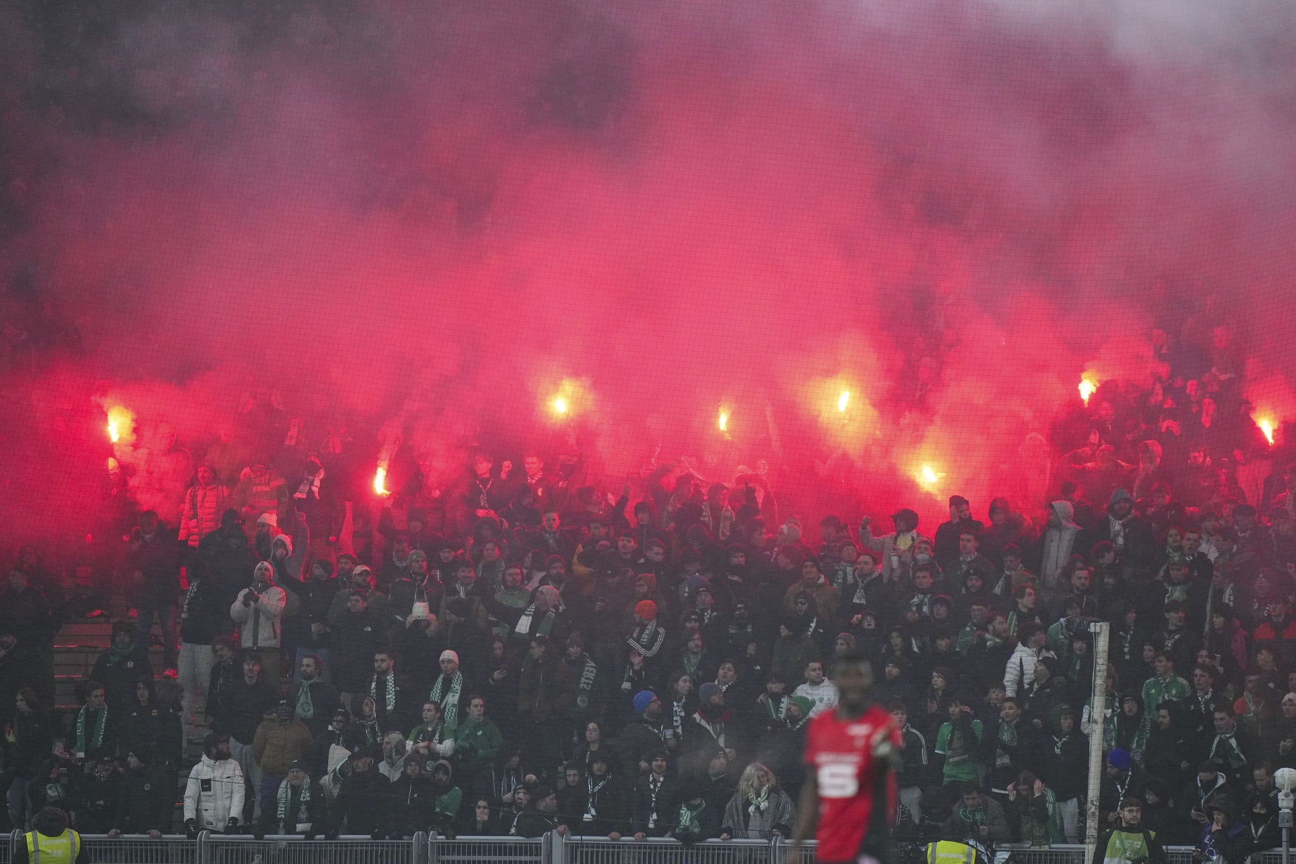 Supporters de l'AS Saint-Etienne lors du match contre Rennes.