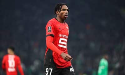 Le défenseur du Stade Rennais Jérémy Jacquet lors du match à Saint-Etienne.