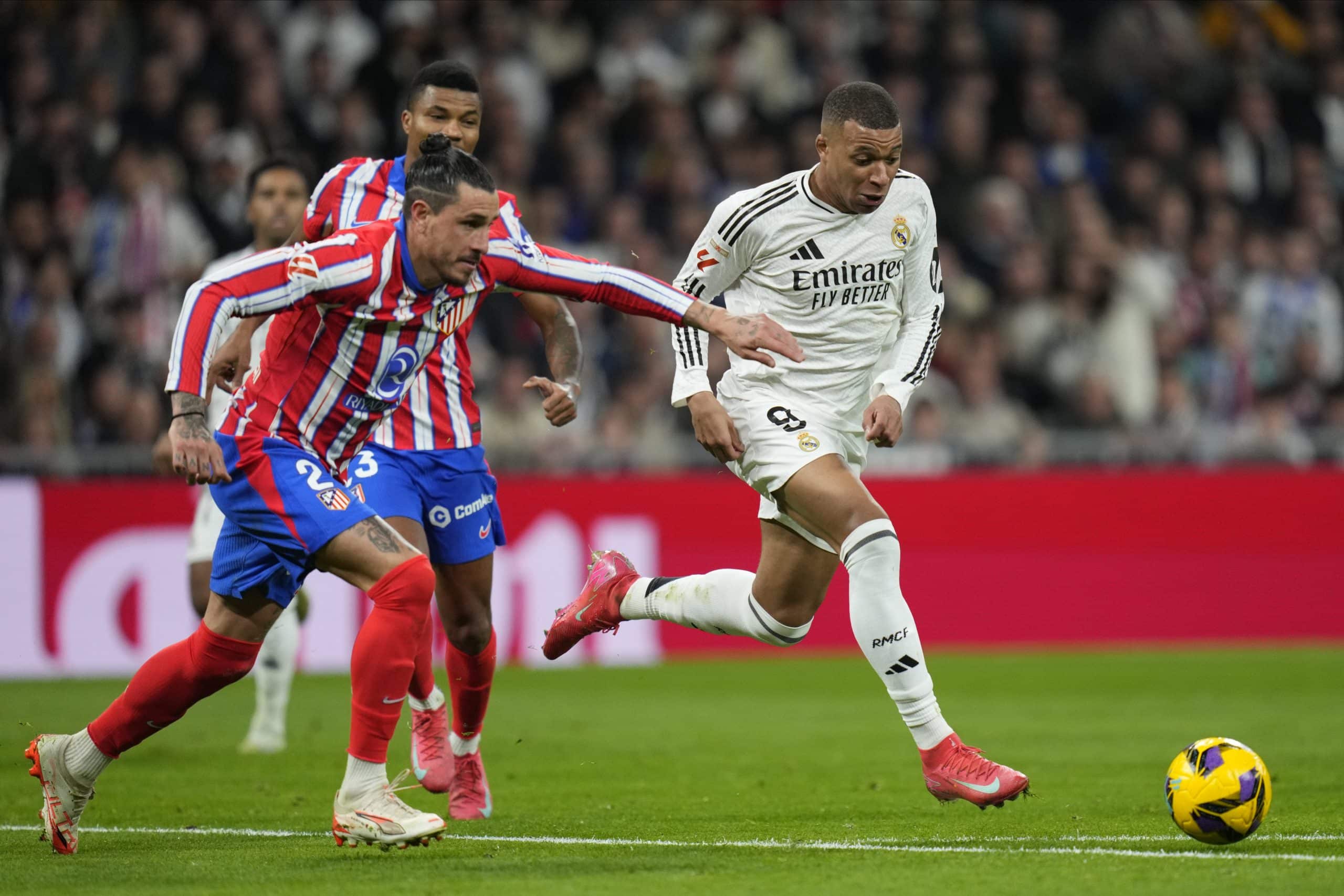 Kylian Mbappé lors du match aller entre le Real Madrid et l'Atlético Madrid