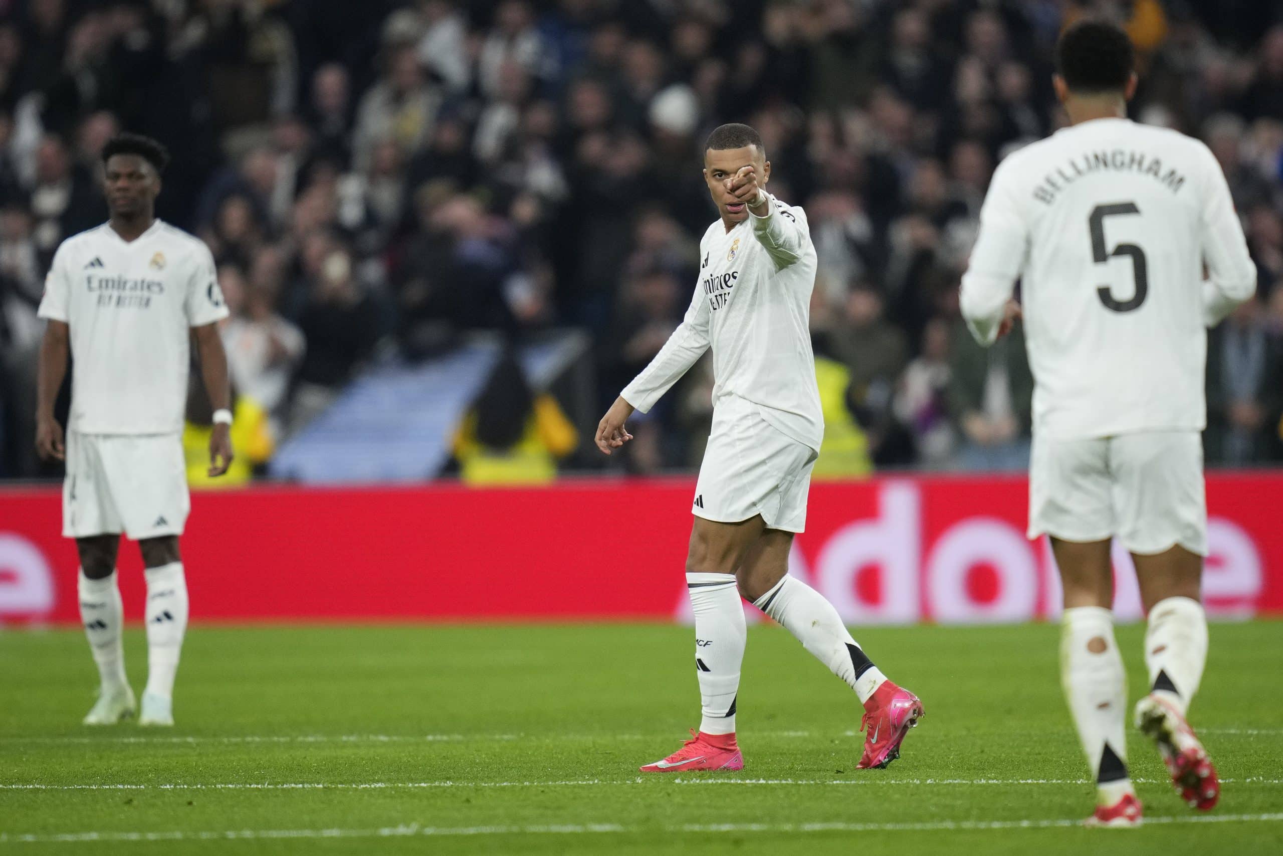 La joie de Kylian Mbappé après son égalisation lors de Real Madrid-Atlético.