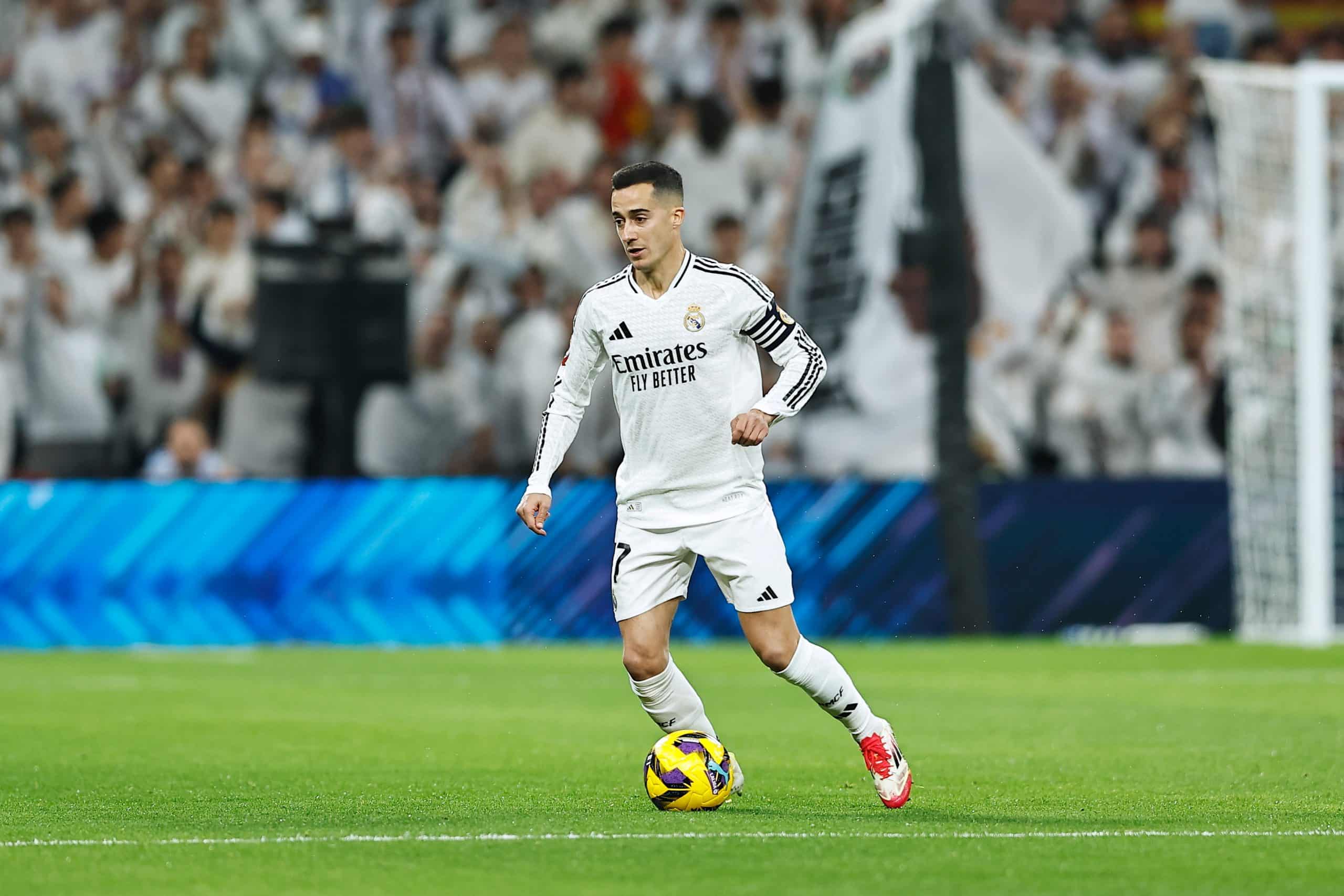 Le capitaine du Real Madrid, Lucas Vazquez, lors du derby.