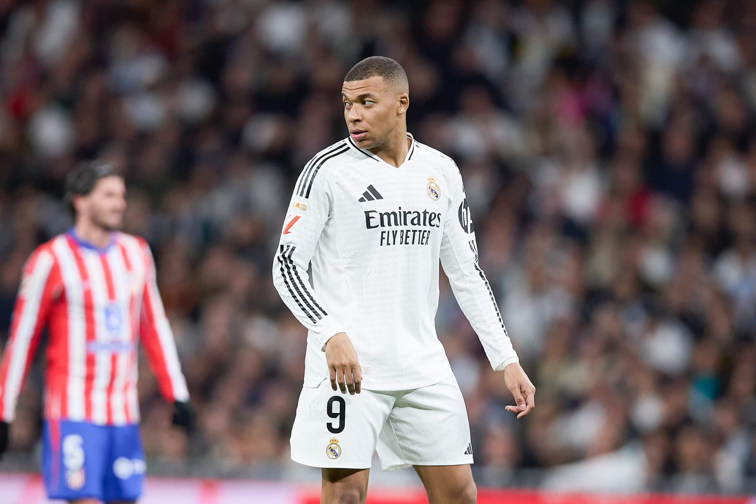 Kylian Mbappé lors du derby entre le Real Madrid et l'Atlético.