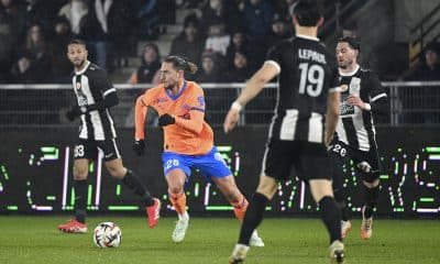 Le milieu de l'OM Adrien Rabiot face au SCO d'Angers.