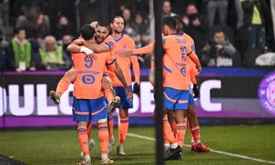 La joie des Marseillais après le deuxième but à Angers.