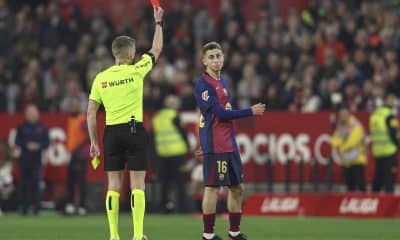 L'expulsion de Fermin lors du match de Barcelone à Séville (4-1.