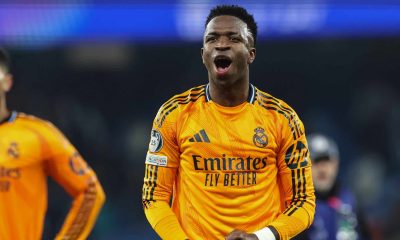 La joie de Vinicius Junior lors de Manchester City - Real Madrid