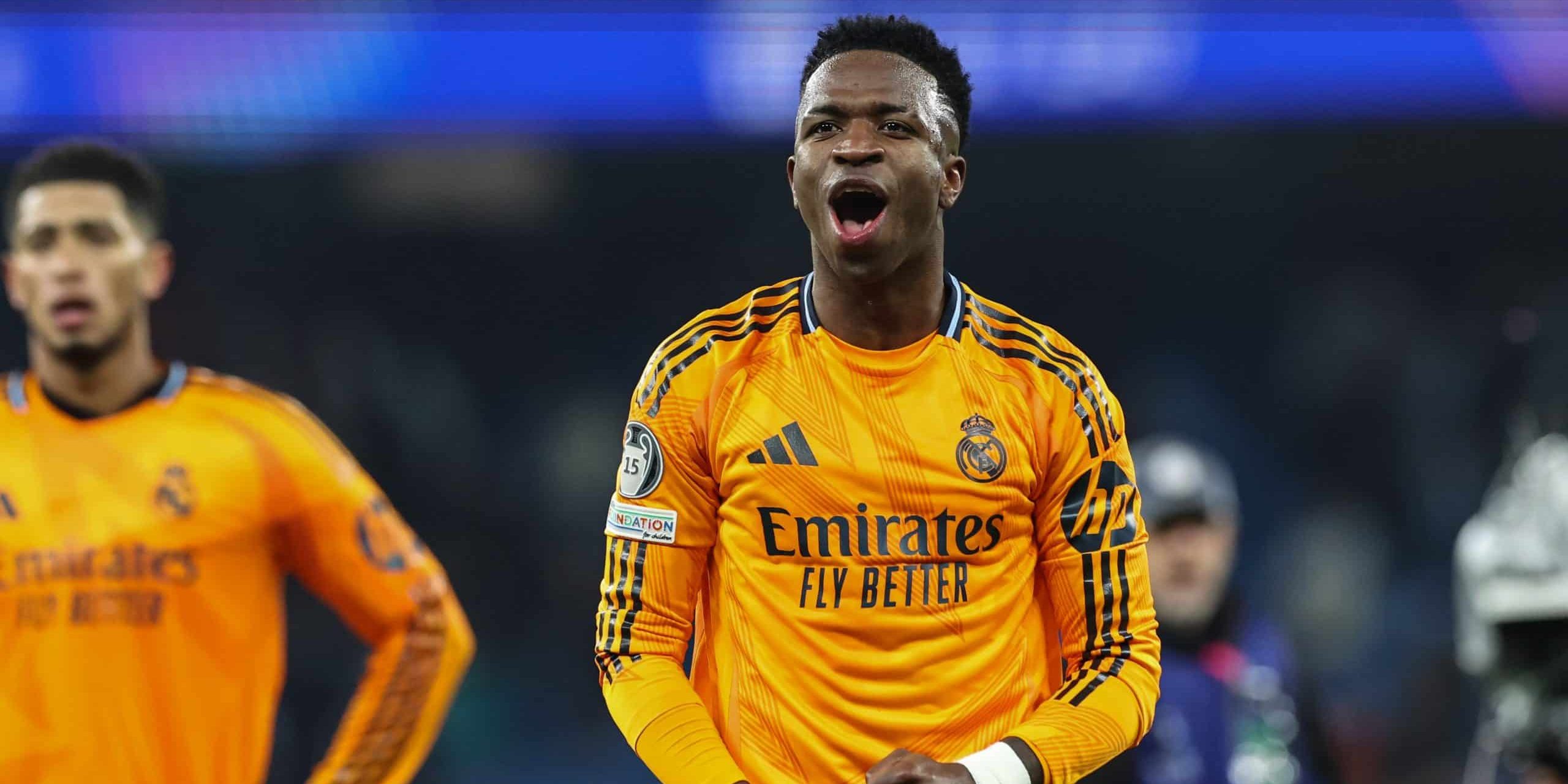 La joie de Vinicius Junior lors de Manchester City - Real Madrid