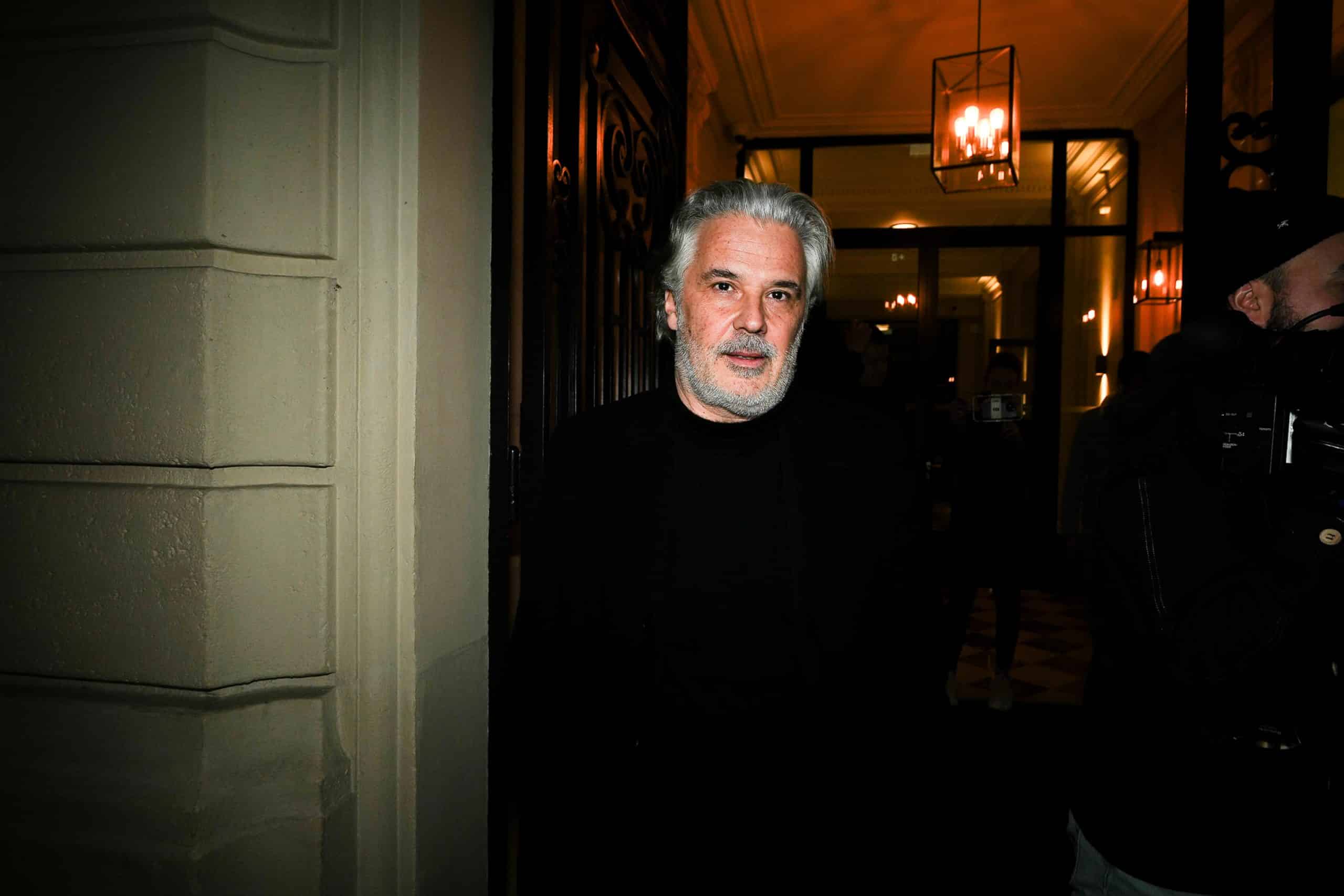 Le président de la LFP, Vincent Labrune, à la sortie des locaux.