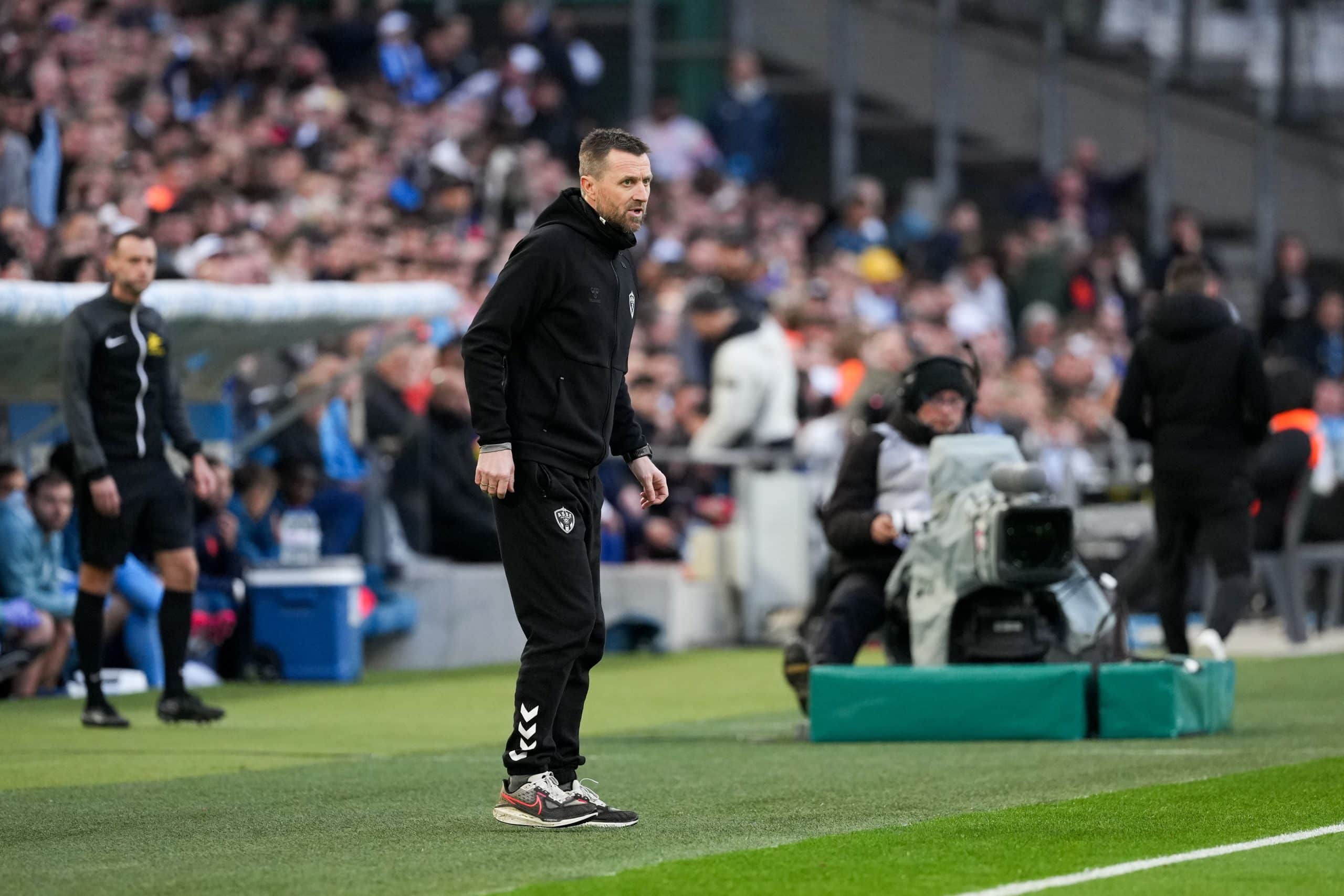 L'entraîneur de l'ASSE, Eirik Horneland, lors du match face à l'OM.