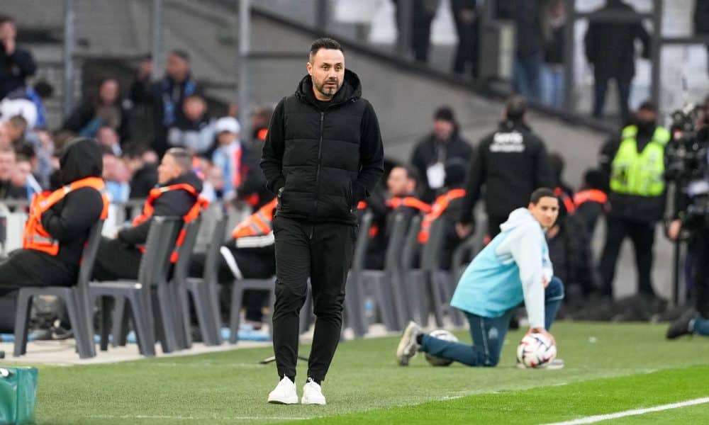 L'entraîneur de l'OM, Roberto De Zerbi, lors de la victoire sur l'ASSE.