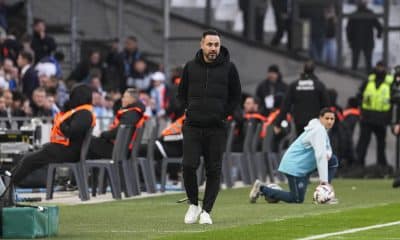 L'entraîneur de l'OM, Roberto De Zerbi, lors de la victoire sur Saint-Etienne.