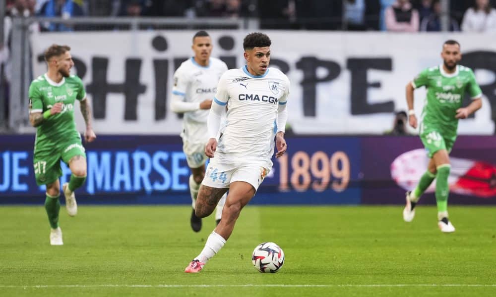 L'ailier brésilien de l'OM Luis Henrique lors d'un match face à l'ASSE.