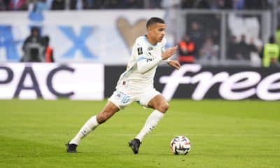 L'ailier de l'OM Mason Greenwood en action.