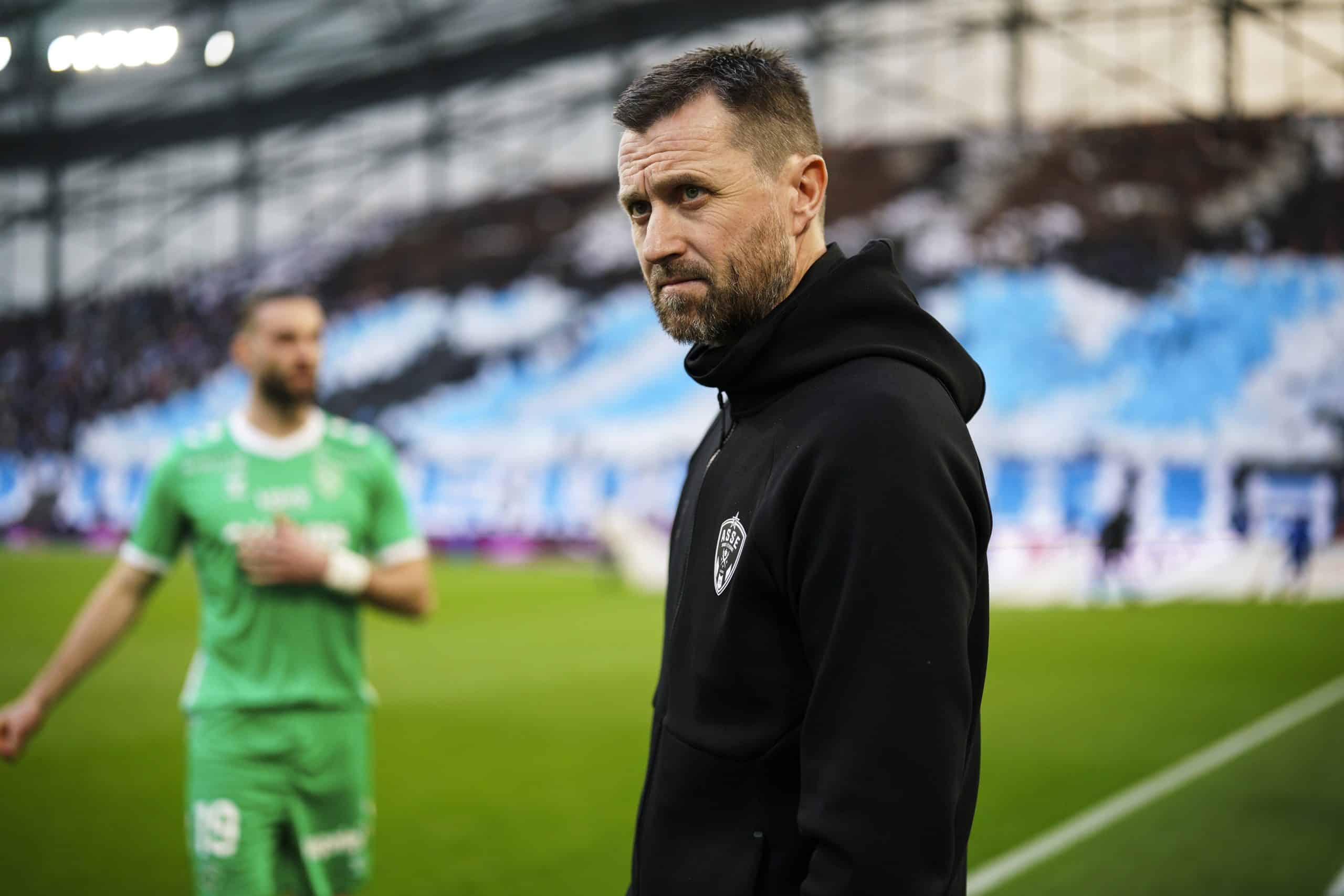 L'entraîneur de l'ASSE, Eirik Horneland, lors du match à Marseille.