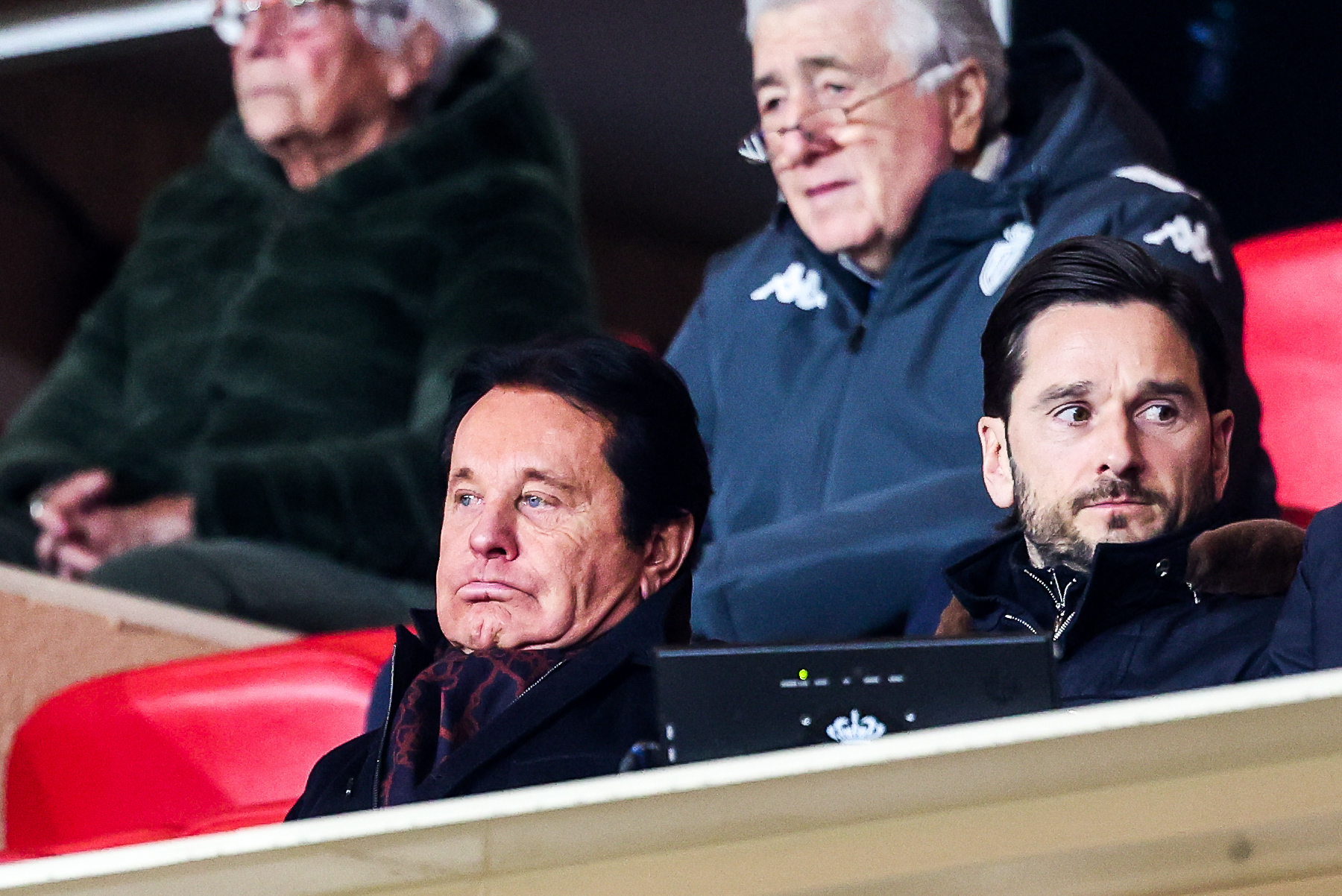 Waldemar et Franck Kita dans les tribunes du stade Louis-II.