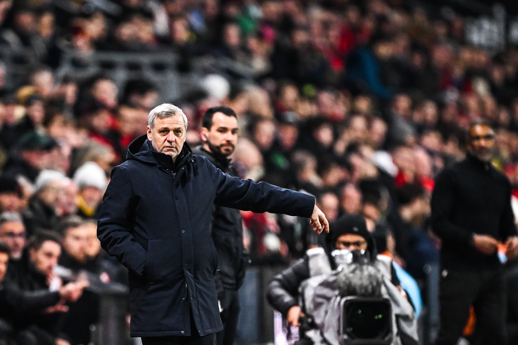 L'entraîneur du LOSC, Bruno Genesio, lors du match à Rennes.