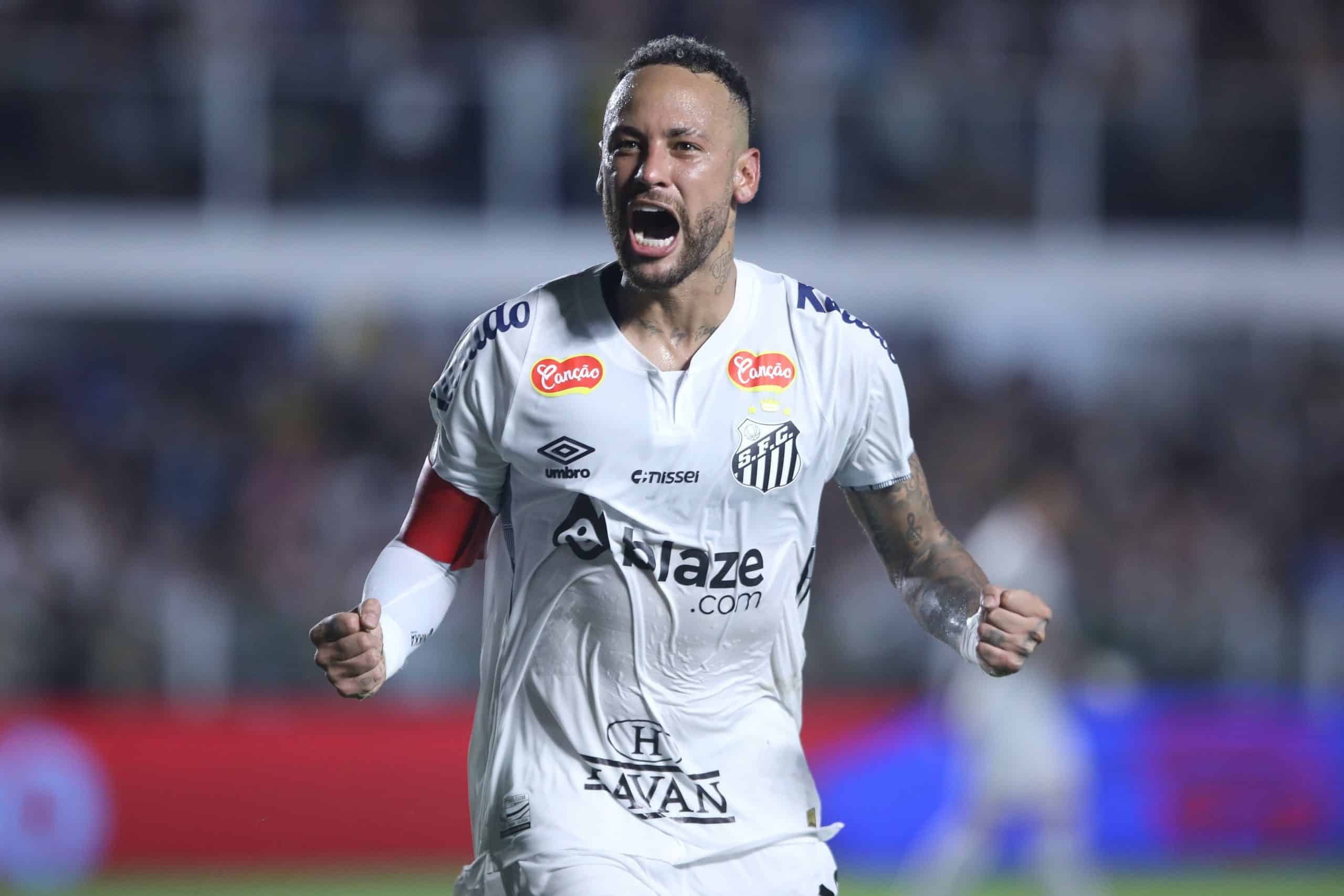 Le milieu de terrain Brésilien, Neymar, ici sous le maillot de Santos.