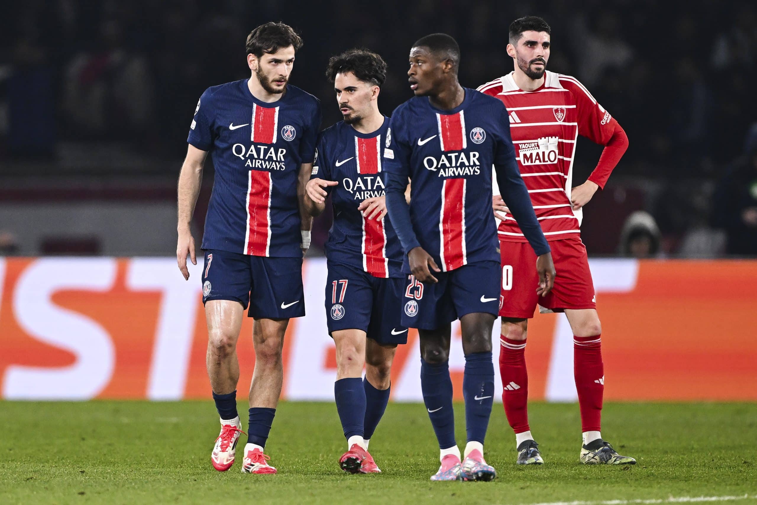 Les joueurs du PSG avant Liverpool.