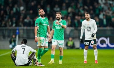 Le milieu de l'ASSE Florian Tardieu lors du match contre le SCO d'Angers.