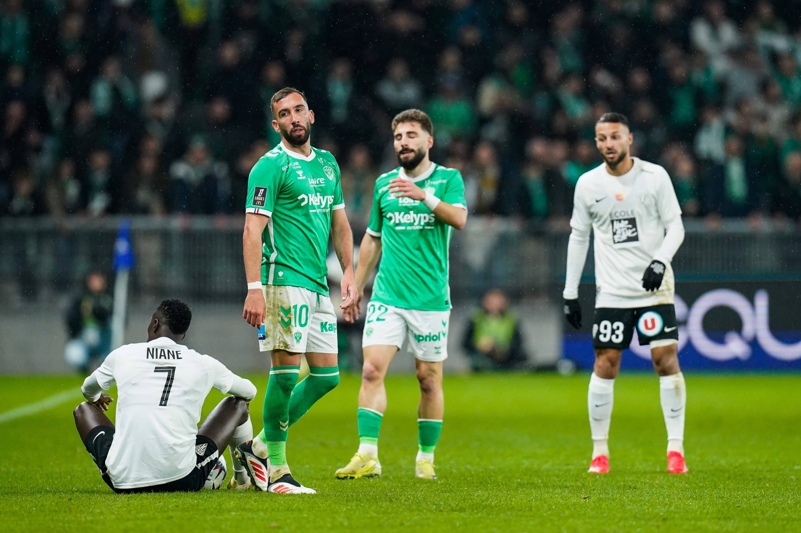 Le milieu de l'ASSE Florian Tardieu lors du match contre le SCO d'Angers.