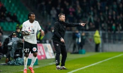 L'entraîneur de l'ASSE, Eirik Horneland, lors du match contre Angers.