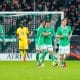 La joie des joueurs de l'ASSE après un but face au SCO d'Angers.