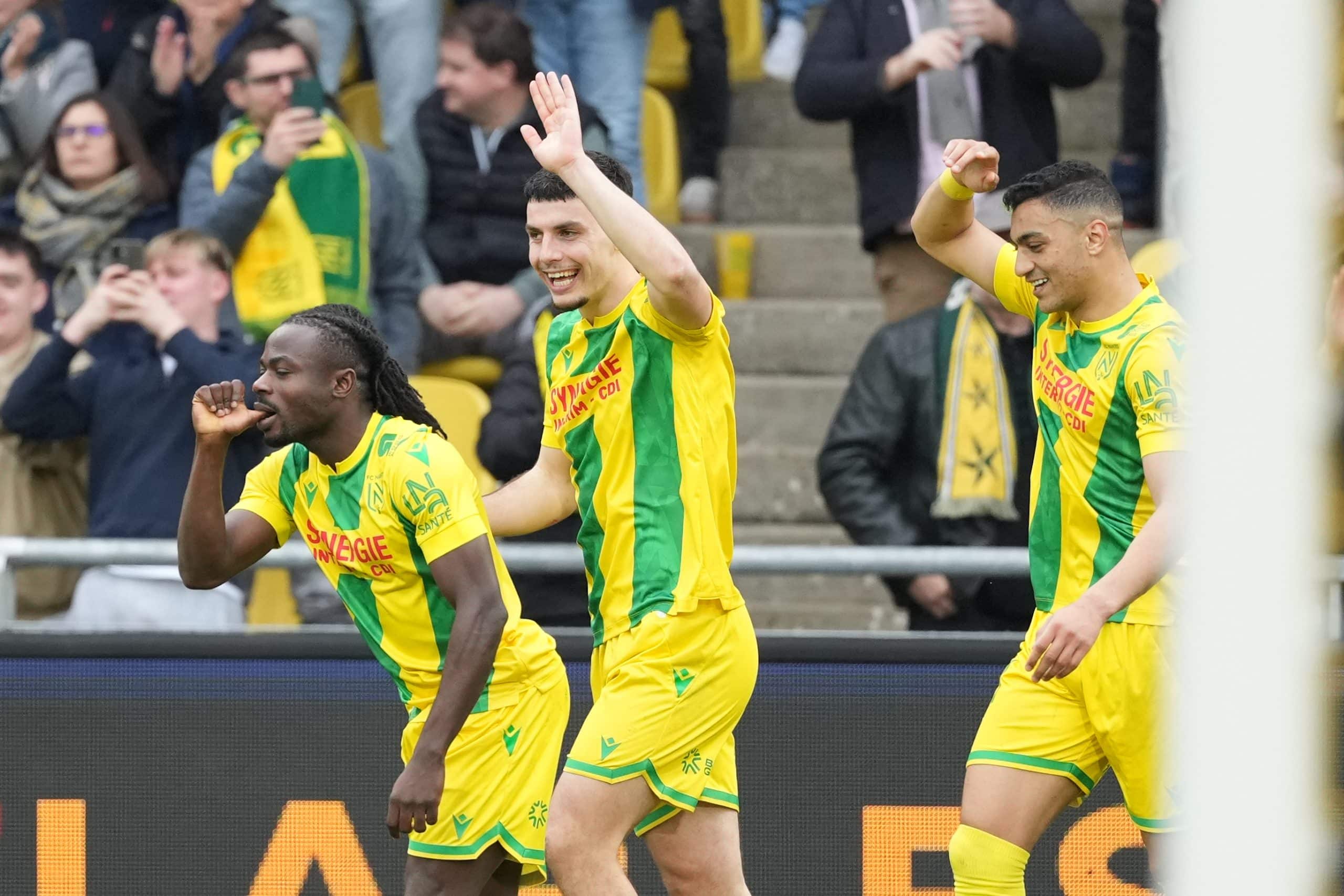 Matthis Abline, l'attaquant du FC Nantes.