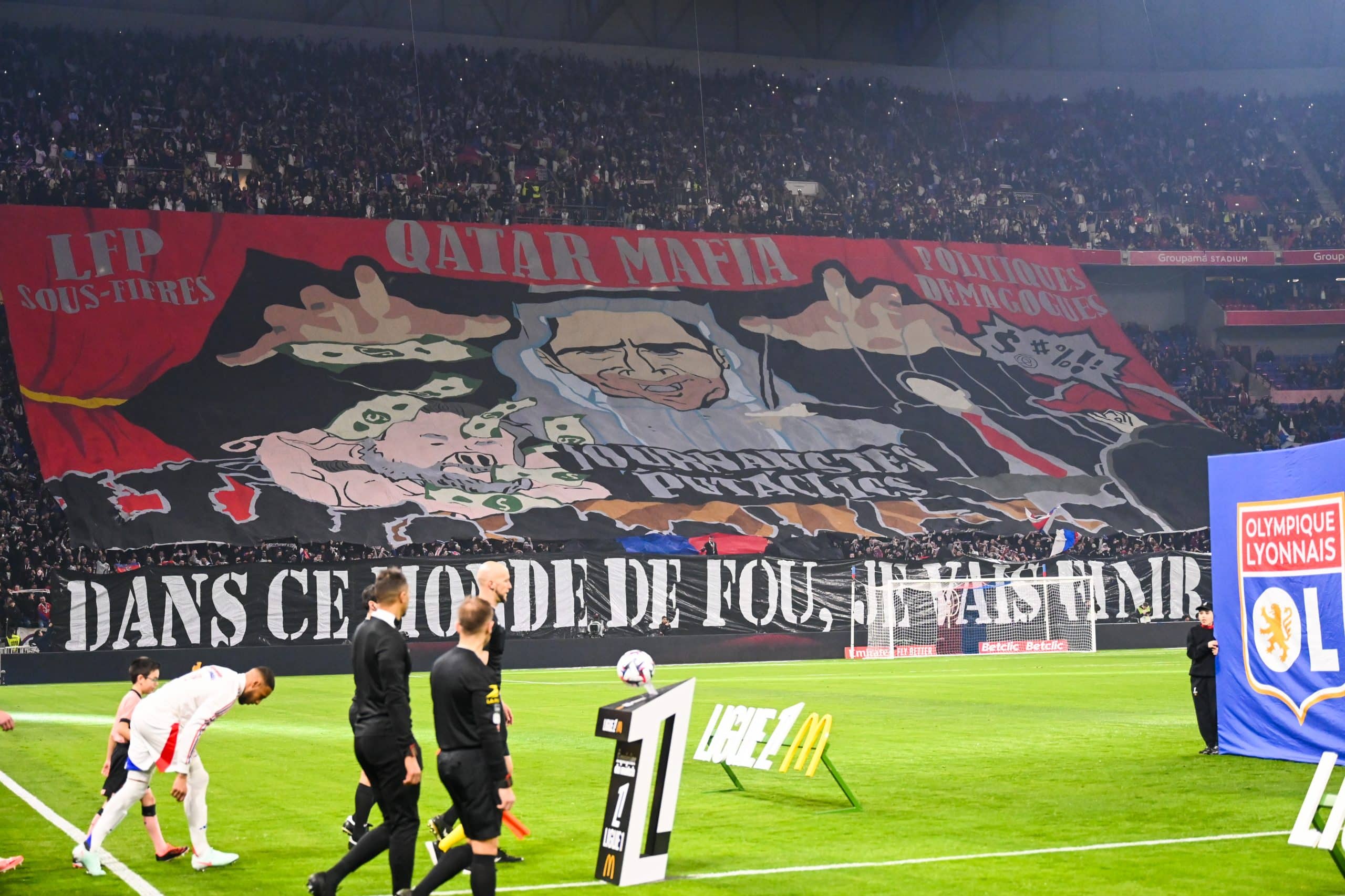 Le fameux tifo des Bad Gones qui a fait parler lors d'OL - PSG.