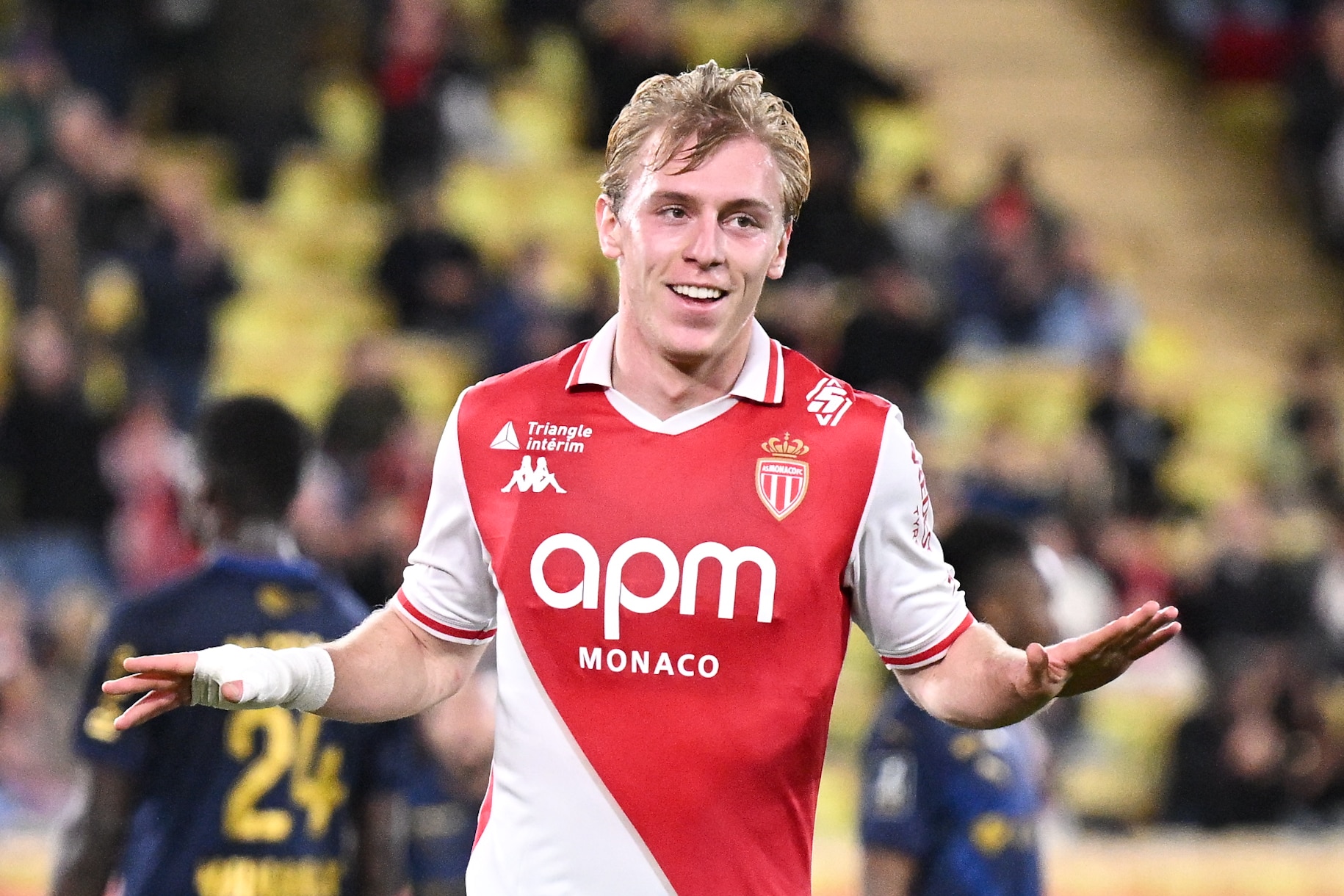 Mika Biereth, l'attaquant de l'AS Monaco.