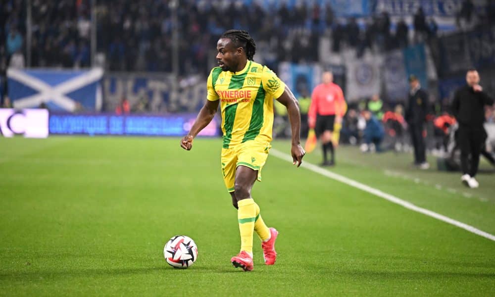 L'ailier du FC Nantes Moses Simon lors du match contre l'OM au Vélodrome.