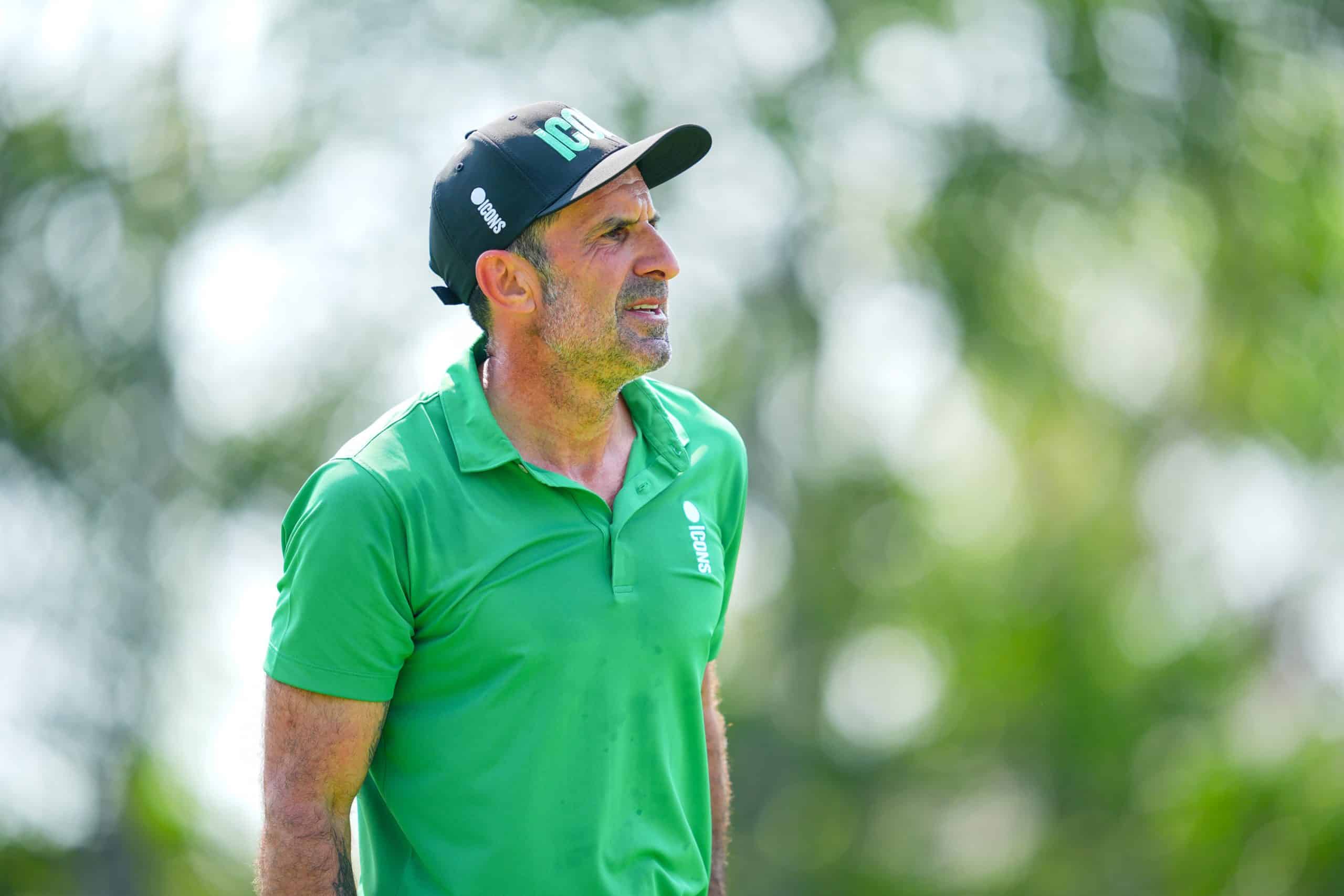 L'ancien joueur du FC Barcelone et du Real Madrid Luis Figo lors d'un tournoi de golf.