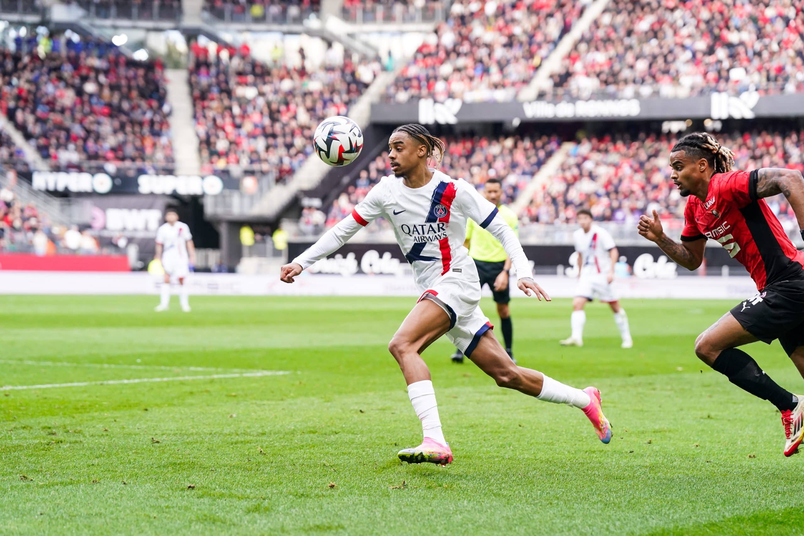 Bradley Barcola lors de Stade Rennais - PSG