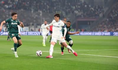 Le capitaine de l'OM, Leonardo Balerdi, lors du match face à Lens.